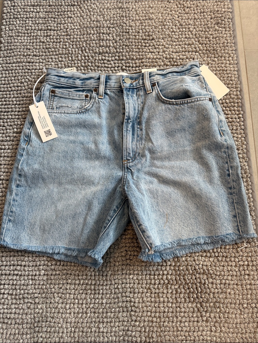 Denim Forum The Boyfriend Mid Thigh Jean Shorts